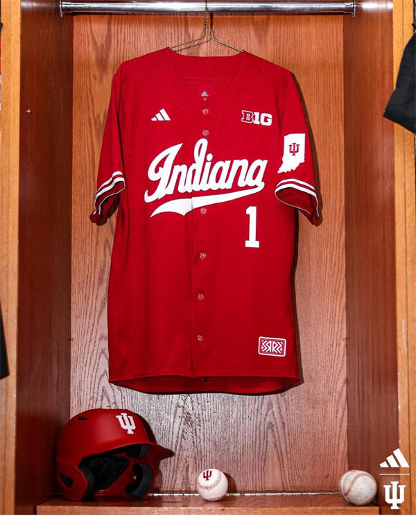 Mens Youth Indiana Hoosiers Custom adidas 2025 Crimson Button College Baseball Game Jersey