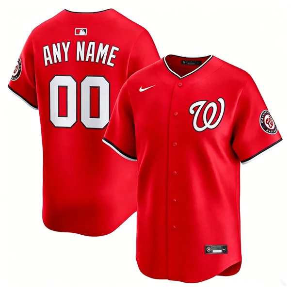 Washington Nationals Custom Nike Scarlet Alternate Limited Jersey