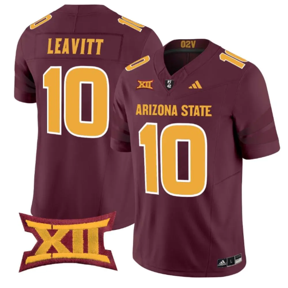 Arizona State Sun Devils #10 Sam Leavitt 2025 XII Maroon Football Game Jersey