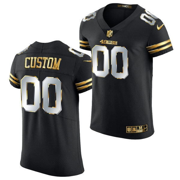 Men's Custom San Francisco 49ers  Custom Black Nike 2021 Vapor Elite Golden Edition Jersey