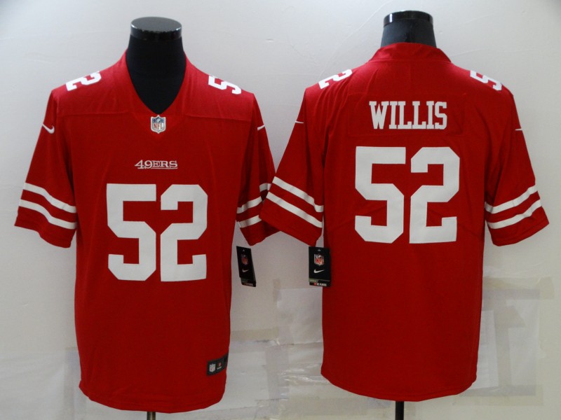 Mens San Francisco 49ers Retired Player #52 Patrick Willis Nike Scarlet Vapor Limited Player Jersey