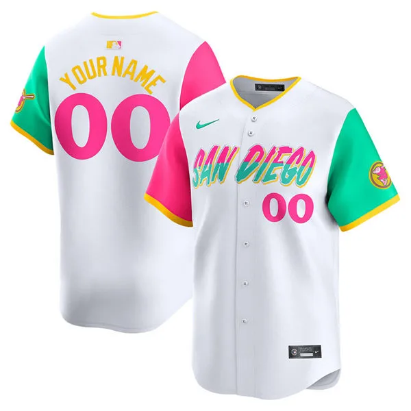 San Diego Padres Custom Nike White City Connect Authentic Jersey