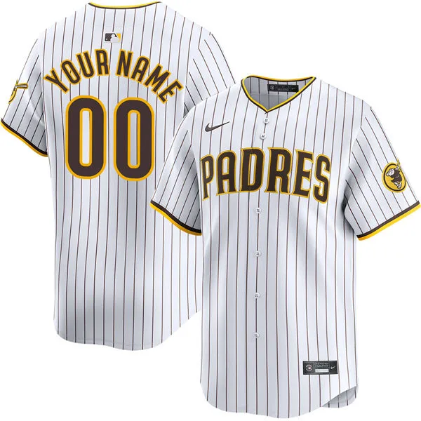 San Diego Padres Custom Nike Home White Limited Jersey