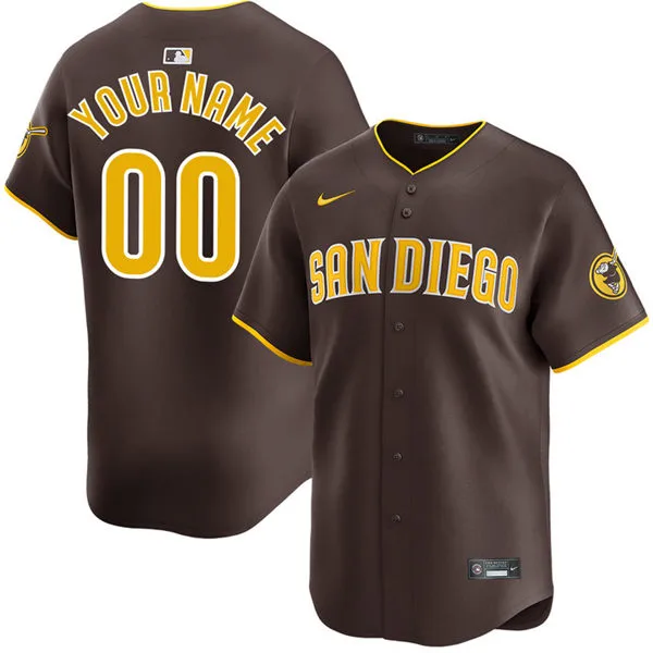 San Diego Padres Custom Nike Brown Away Limited Jersey
