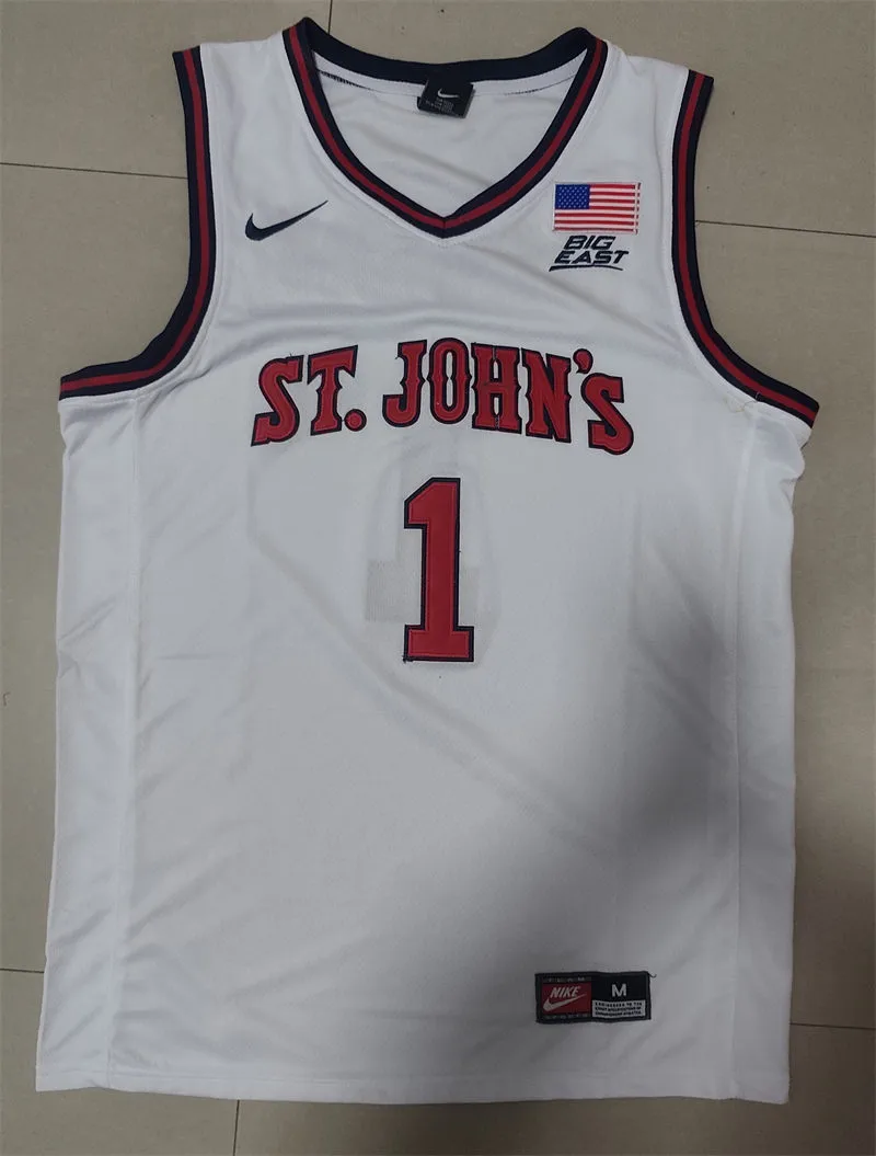 St. John's Red Storm #1 Dillon Mitchell 2025 White College Basketball Game Jersey
