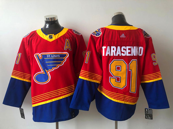 Men's St. Louis Blues #91 Vladimir Tarasenko 2021 Red Blue Reverse Retro Jersey