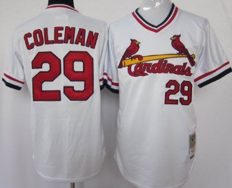 Men's St.Louis Cardinals #29 Vince Coleman White Throwback Jersey