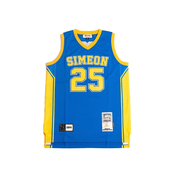 Stitched #25 DERRICK ROSE Simeon Wolverines HIGH SCHOOL BASKETBALL JERSEY Blue Stitched #25 DERRICK ROSE Simeon Wolverines HIGH SCHOOL BASKETBALL JERSEY Blue