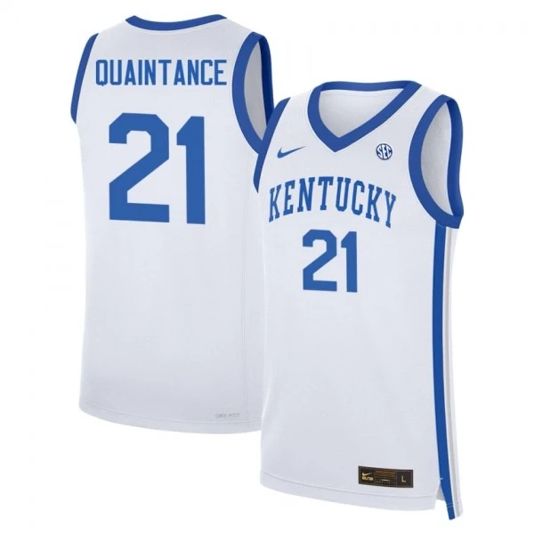 Kentucky Wildcats #21 Jayden Quaintance White College Basketball Game Jersey