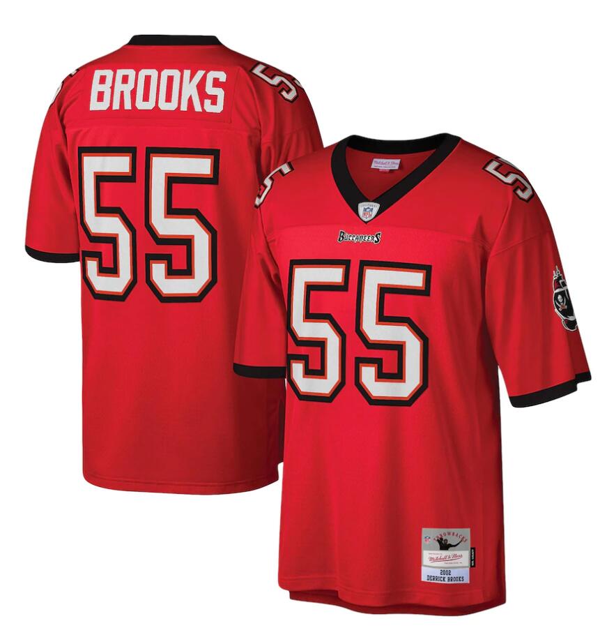 Men's Tampa Bay Buccaneers #55 Derrick Brooks Mitchell & Ness Red Retired Player Football Jersey