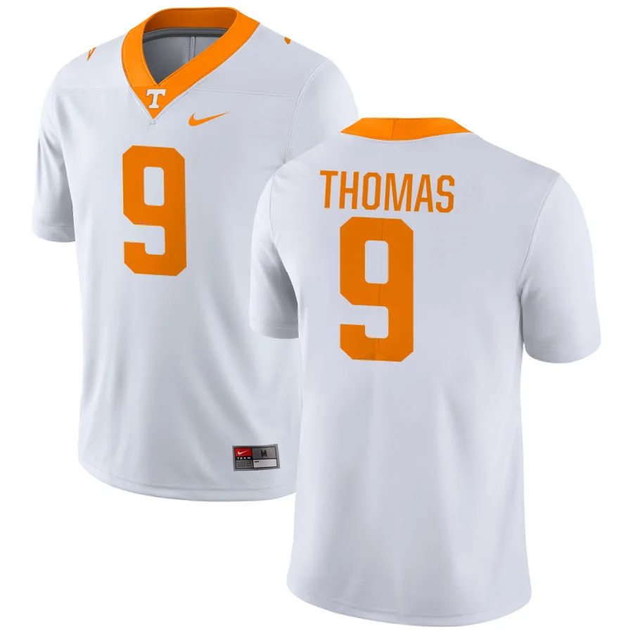Tennessee Volunteers #9 Star Thomas White College Football Game Jersey