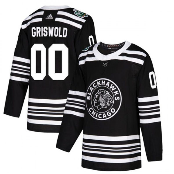 Men's The National Lampoon's Vacation film #00 Clark Griswold Chicago Blackhawks Adidas 2019 NHL Winter Classic Jersey