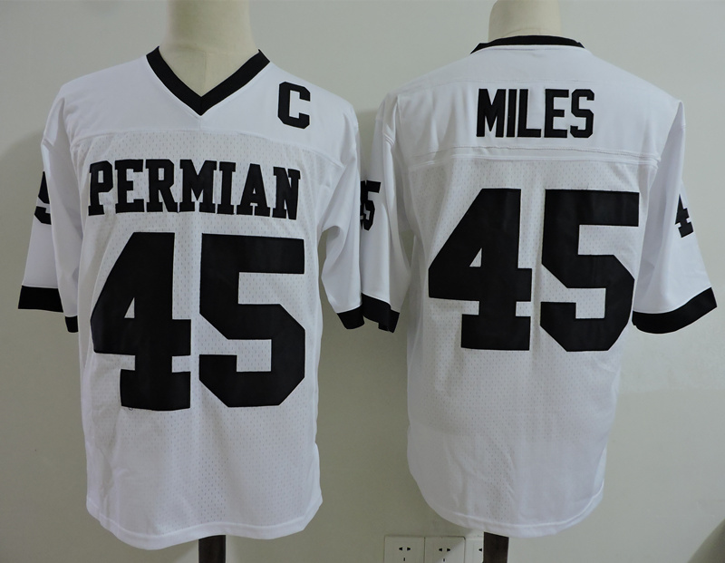 Men's The movie Friday Night Lights: A Town, a Team, and a Dream #45 James Earl Boobie Miles Jr. White Football Jersey