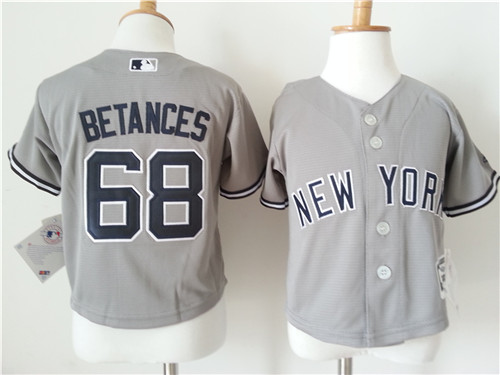 Toddlers New York Yankees #68 Dellin Betances Away Gray 2015 New Cool Base Jersey