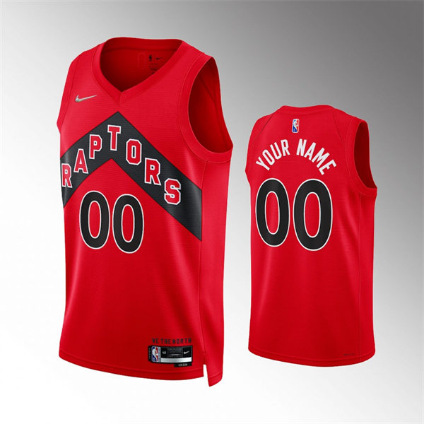 Mens Youth Toronto Raptors Custom Nike 2021-22 Stitched Diamond Badge Nike Red Icon Edition Jersey