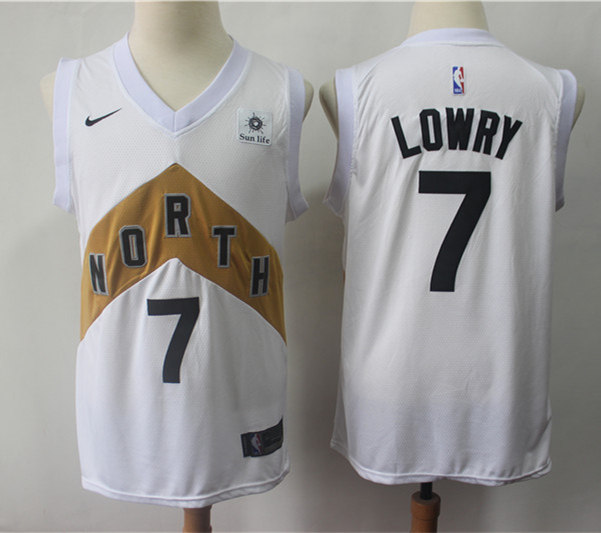 Men's Toronto Raptors #7 Kyle Lowry Nike White 2018-19 City Edition Jersey