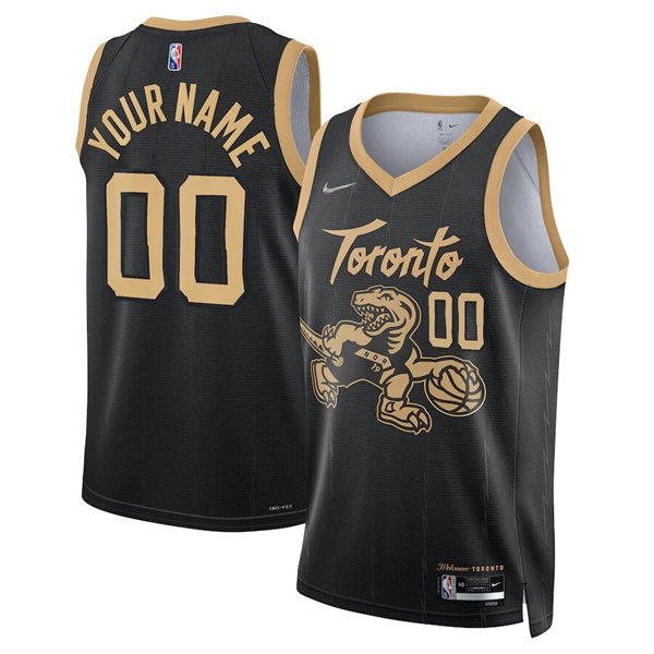 Mens Youth Toronto Raptors Custom Black Stitched Diamond Nike 2021-22 City Edition Jersey