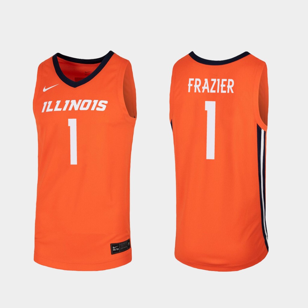 Men's Illinois Fighting Illini #1 Trent Frazier Orange Nike Basketball Jersey