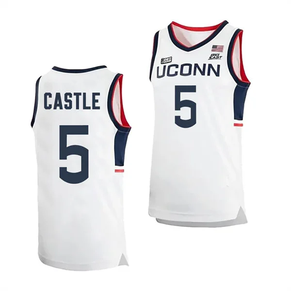 Mens Youth UConn Huskies #5 Stephon Castle 2024 White Uconn College Basketball Game Jersey Mens Youth UConn Huskies #5 Stephon Castle 2024 White Uconn College Basketball Game Jersey