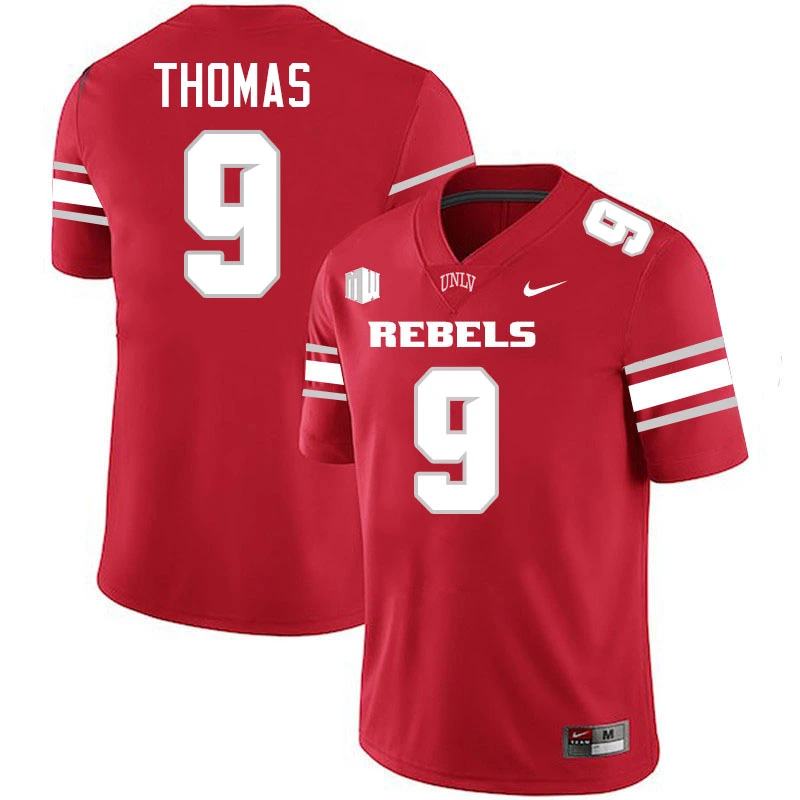 UNLV Runnin' Rebels #9 Jai'Den Thomas Nike 2024 Red Football Game Jersey