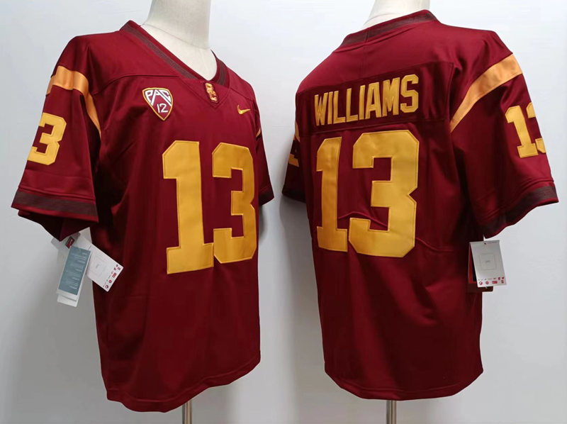 Men's USC Trojans #13 Caleb Williams Nike Cardinal College Football Vapor Untouchable Limited Jersey