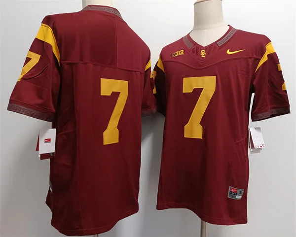 Mens Youth USC Trojans #7 Kamari Ramsey BIG Cardinal College Football Game Jersey