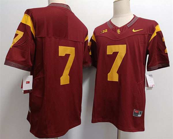 Men's USC Trojans #7 Sam Huard Nike 2025 BigTen F.U.S.E. Limited Cardinal College Football Game Jersey