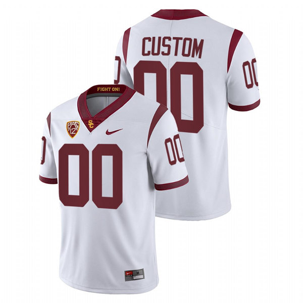 Mens USC Trojans Custom Nike White Vapor Untouchable Football Jersey