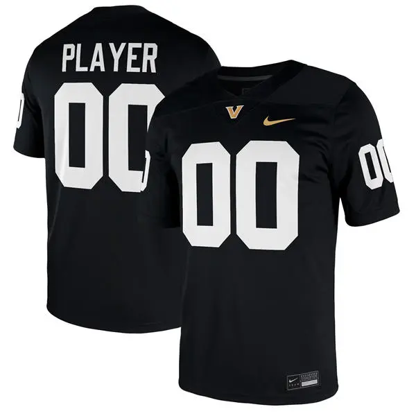 Vanderbilt Commodores Custom Nike Black White College Football Game Jersey