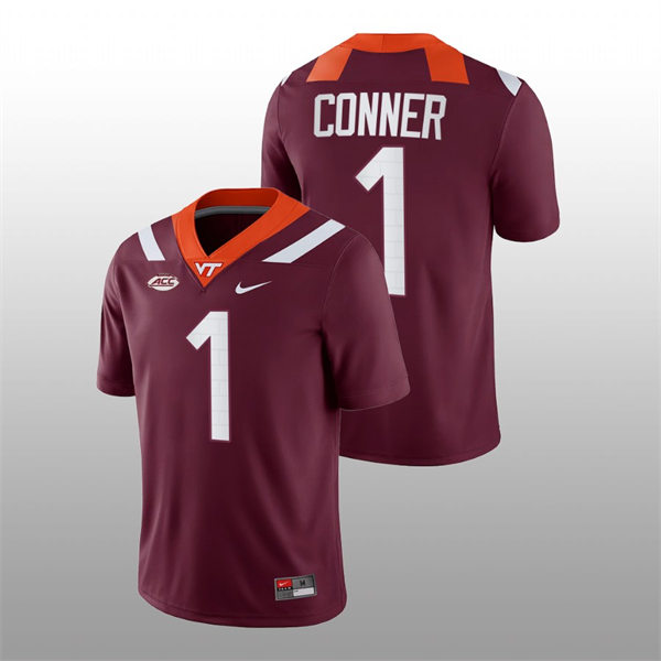 Men's Virginia Tech Hokies #1 Chamarri Conner Nike Maroon College Game Football Jersey