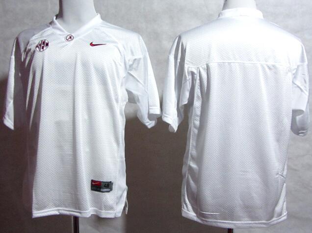 Men's NCAA Alabama Crimson Tide Blank Nike White College Football Team Jersey