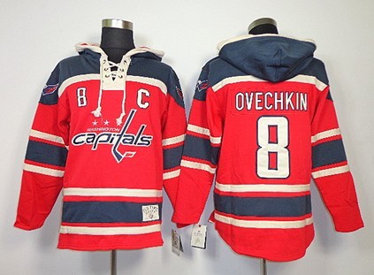 Washington Capitals #8 Alex Ovechkin Red Old Time Hockey hoodies