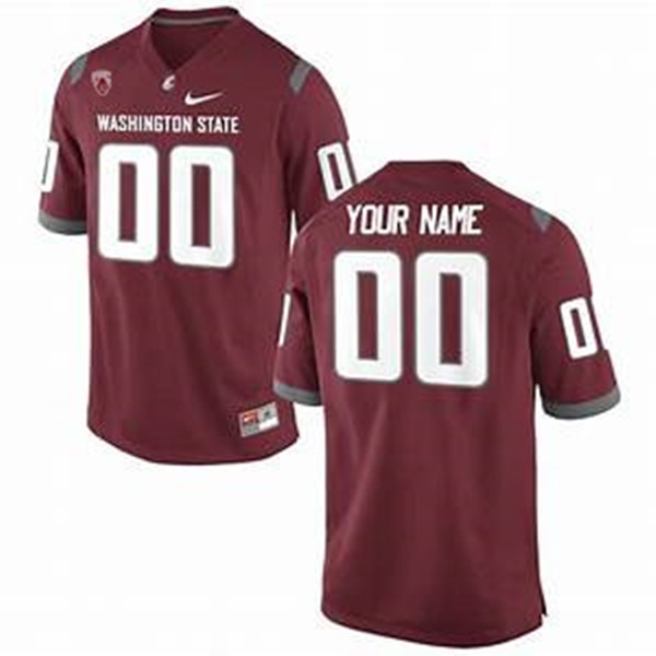  Mens Washington State Cougars Custom Nike 2012-18 Crimson Limited Football Jersey