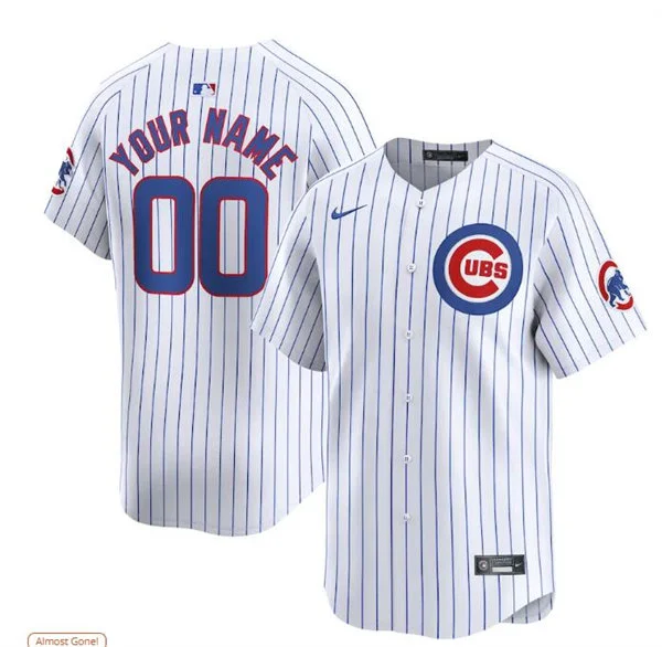 Chicago Cubs Custom Nike White Pinstripe Home Limited Jersey