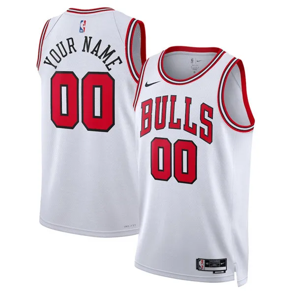 Chicago Bulls Custom Stitched White Association Swingman Jersey