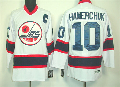 Men's Winnipeg Jets #10 Dale Hawerchuk White CCM Vintage Throwback Jersey