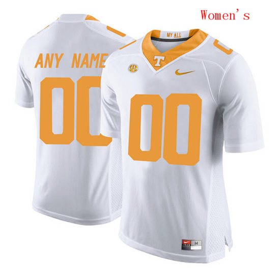 Women's Tennessee Volunteers Customized  College Football Limited Jersey - White