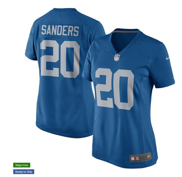 Kid's Detroit Lions #20 Barry Sanders Nike Blue 2017 Throwback Limited Player Jersey