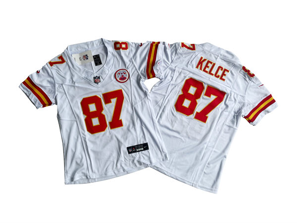 Youth Kansas City Chiefs #87 Travis Kelce Stitched Nike White Game Jersey