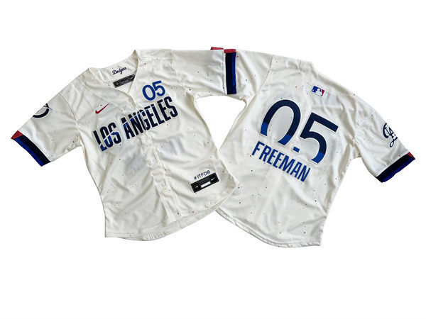 Womens Los Angeles Dodgers #5 Freddie Freeman 2024 City Connect Limited Player Jersey - Cream