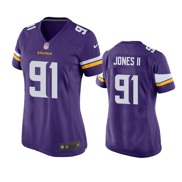 Womens Minnesota Vikings #91 Patrick Jones II Nike Purple Limited Jersey