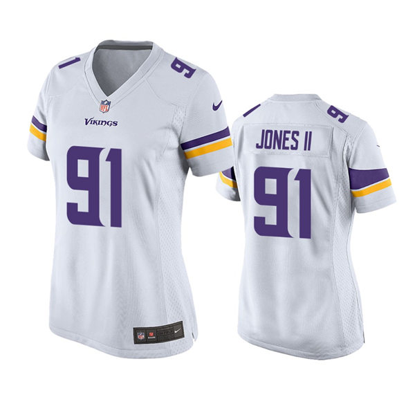 Womens Minnesota Vikings #91 Patrick Jones II Nike White Limited Jersey