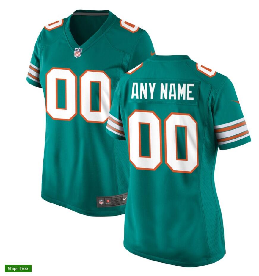 Womens Miami Dolphins Custom Nike Aqua Retro Alternate Vapor Limited Jersey