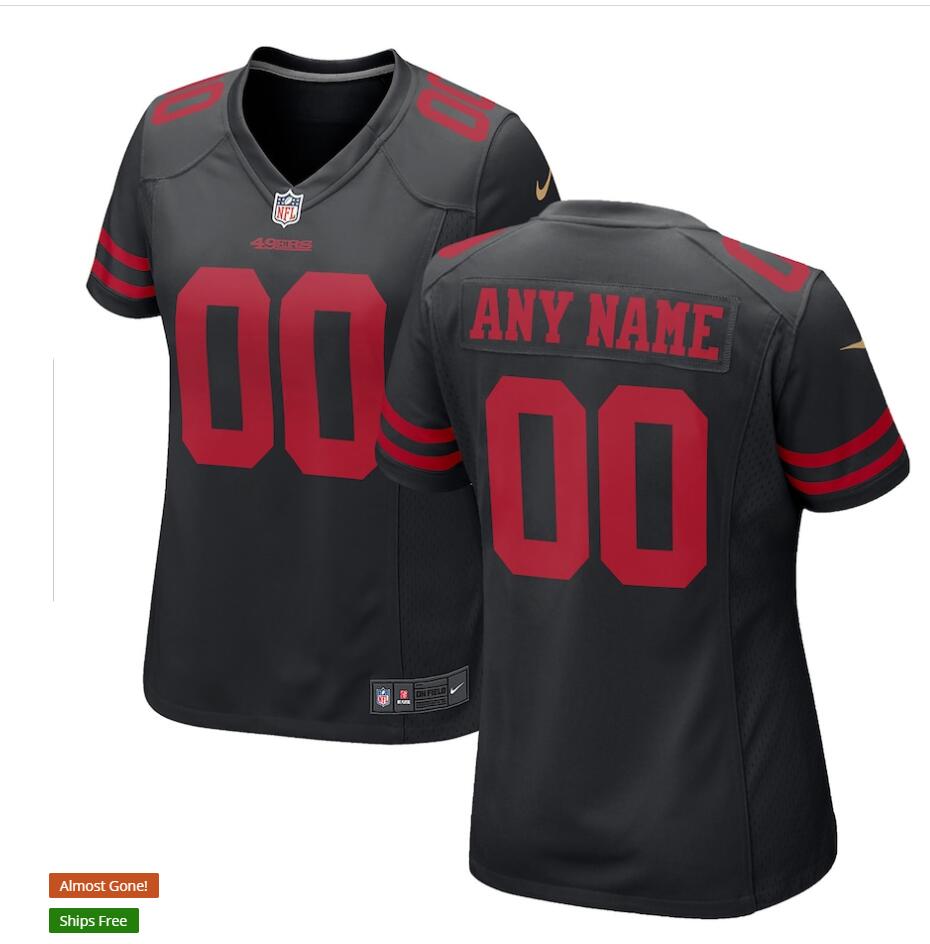 Womens  San Francisco 49ers Custom John Brodie Joe Staley Bryant Young Jeff Ulbrich Joe Perry Nike Black Limited Jersey