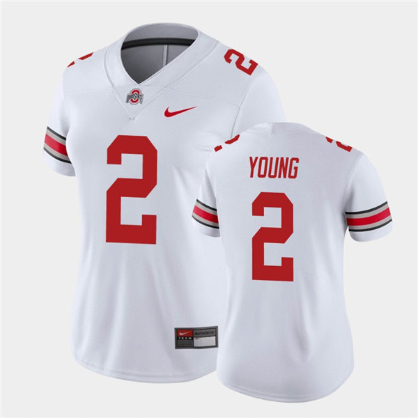Women's Ohio State Buckeyes #2 Chase Young White College Football Game Jersey