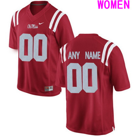 Women's Ole Miss Rebels Customized College Alumni Football Limited Jersey - Red