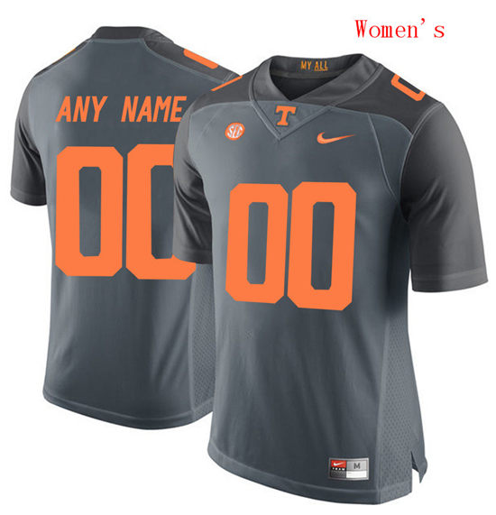 Women's Tennessee Volunteers Customized  College Football Limited Jersey - Grey