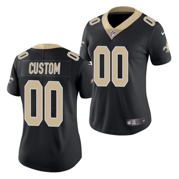 Womens Nike New Orleans Saints Customized Nike Black Vapor Limited Jersey
