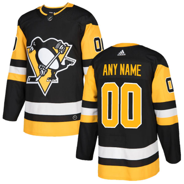 Womens Pittsburgh Penguins Custom Stitched Adidas Home Black Jersey