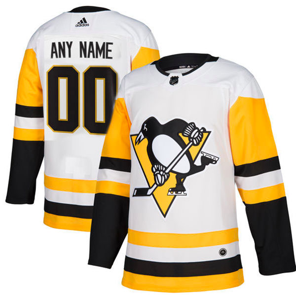 Men's Pittsburgh Penguins Adidas White Away Stitched Custom Jersey
